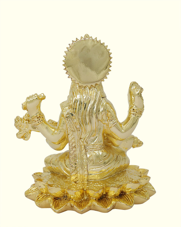 4.75" Saraswathi Sitting on Throne (Gold Colour)