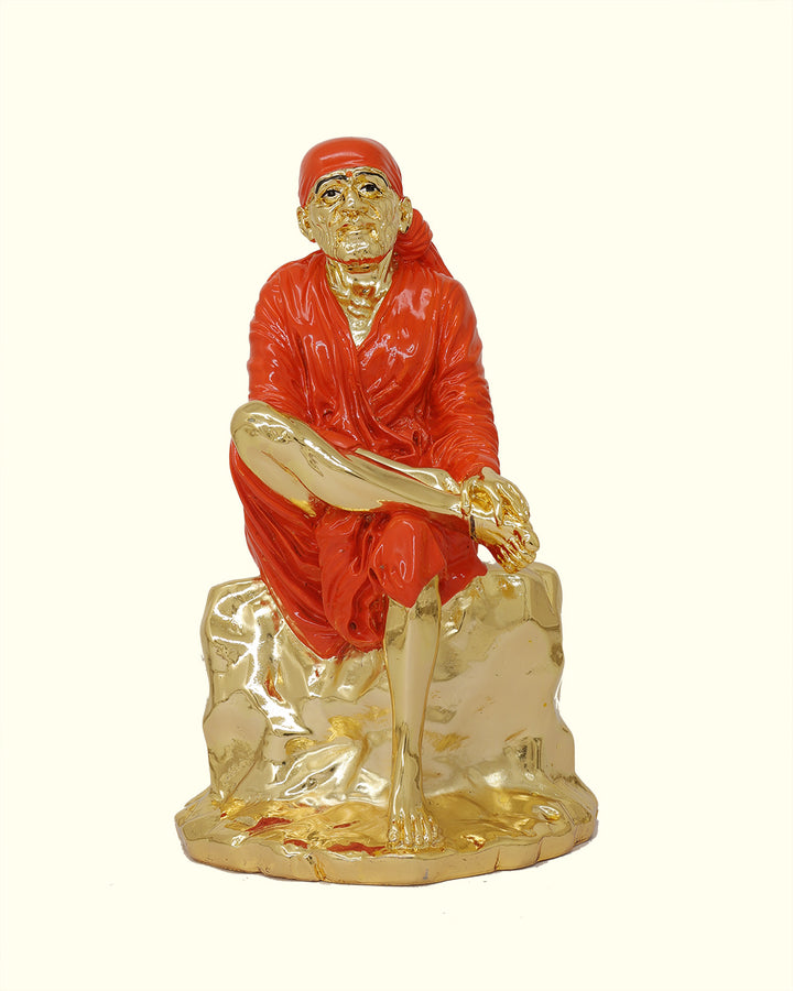 9.5" Saibaba in Sitting Position (Gold Colour)