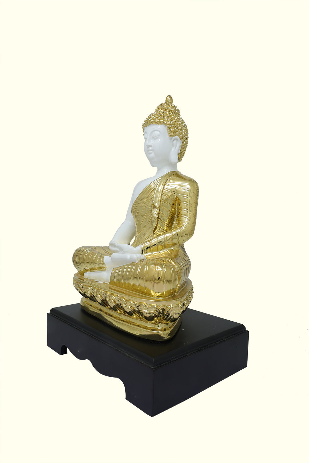 12" Buddha in Sitting Position (White with Gold Colour)