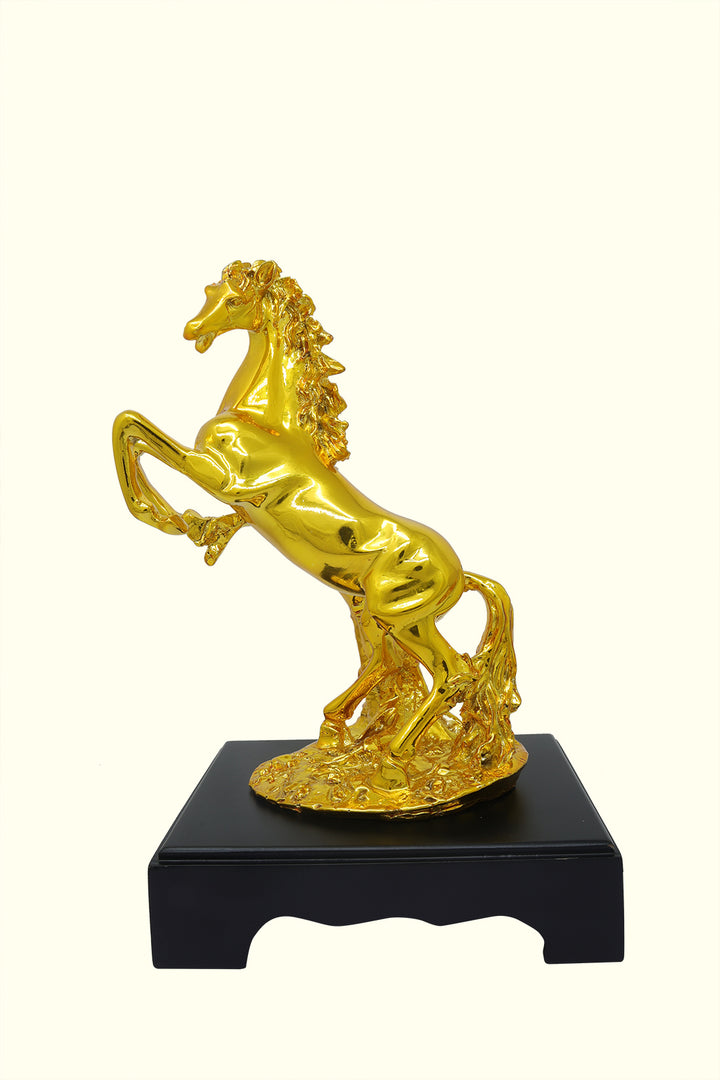 12" Galloping Horse Statue (Gold Colour)