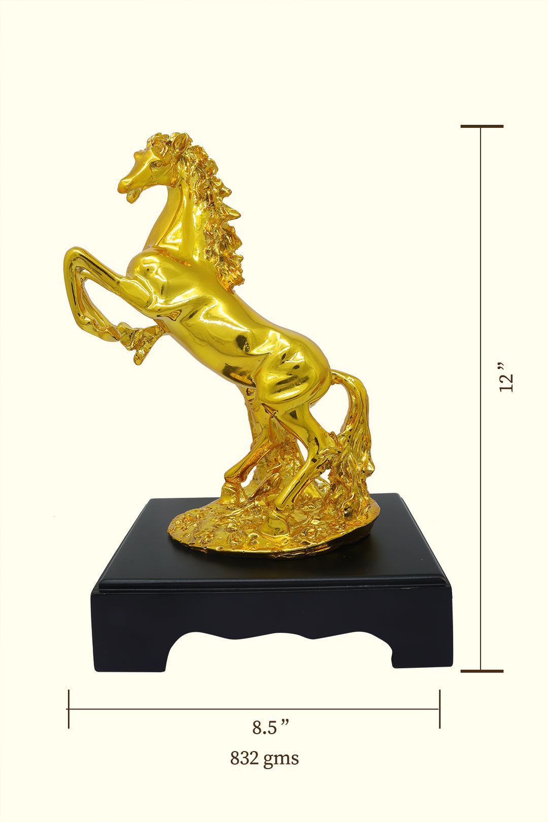 12" Galloping Horse Statue (Gold Colour)