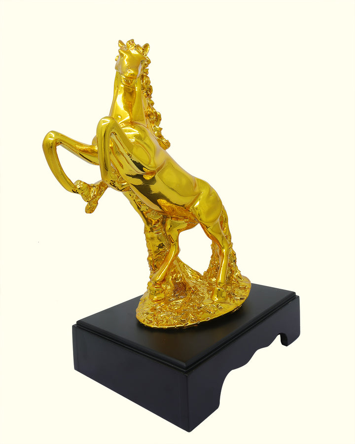 12" Galloping Horse Statue (Gold Colour)