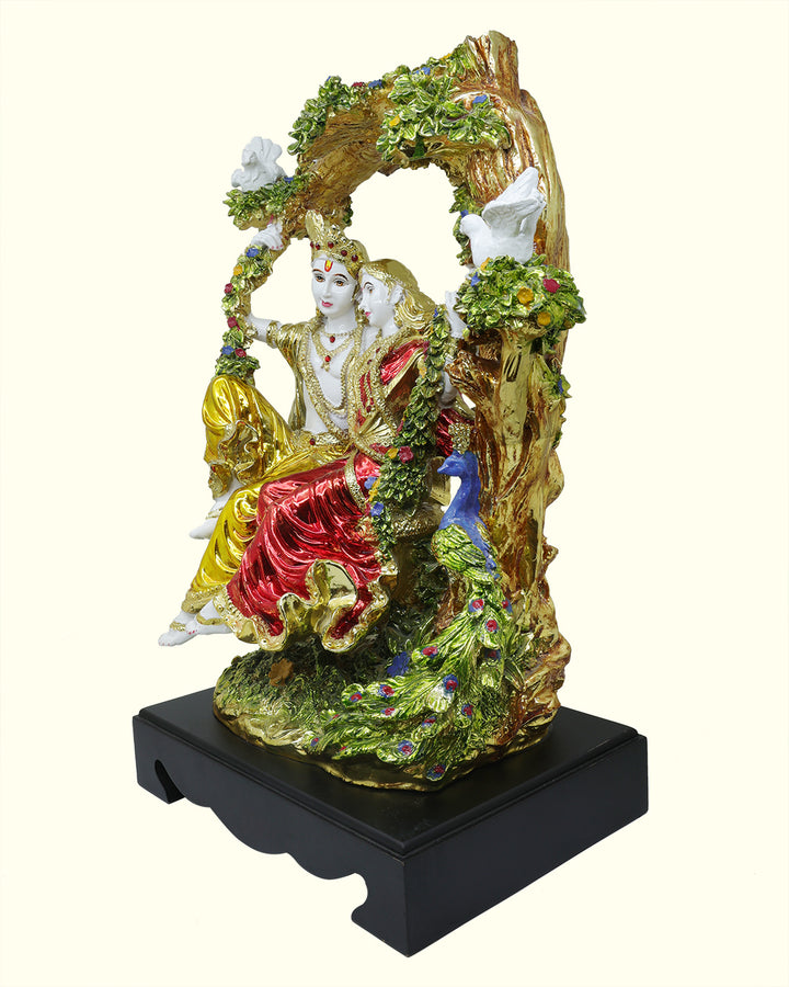 18.5" Radha Krishna on Swing Statue