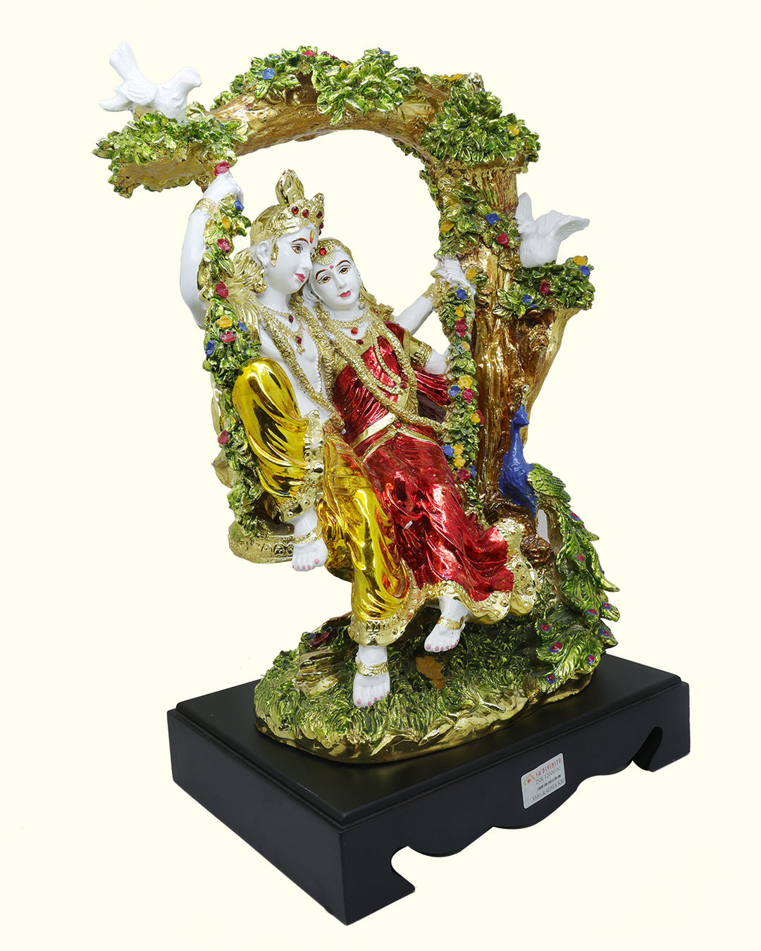 18.5" Radha Krishna on Swing Statue