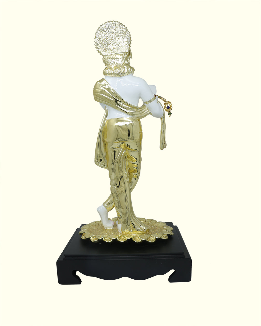 20" Krishna Statue with Flute in Standing Position (White with Gold Colour)