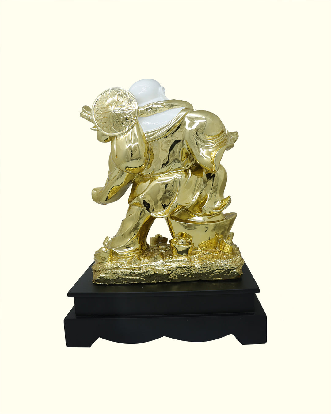 15.5" Laughing Budai in Standing Position (White with Gold Colour)