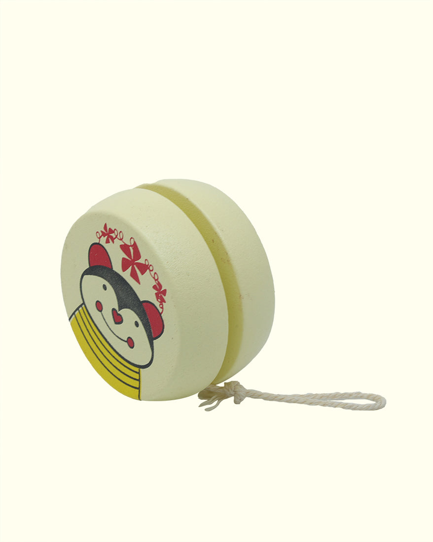 2" Wide Wooden Yo Yo Toy (Colourful Animal Printed)