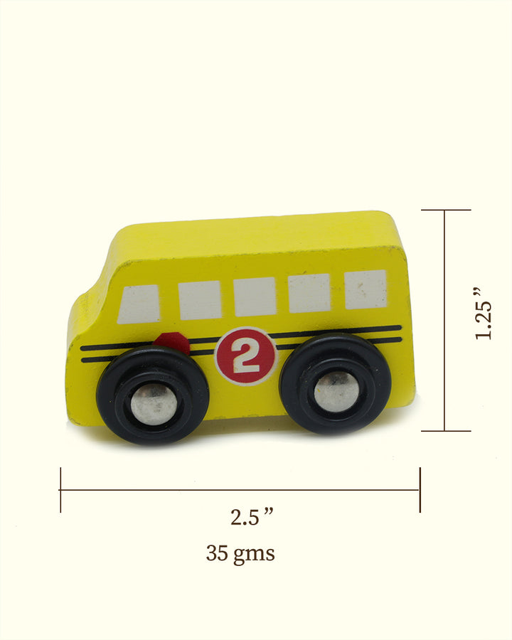 2.5" Wide Wooden Mini Van Toy for Kids