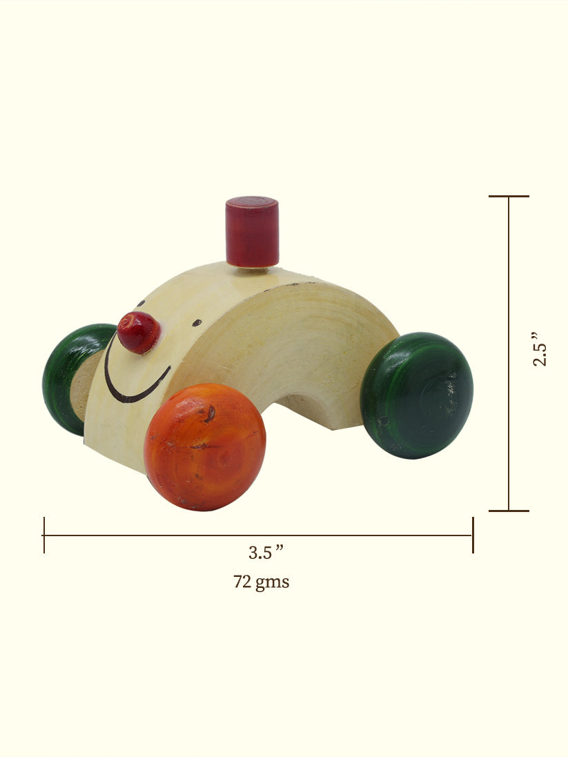 3.5" அகலமான மர மினி கார் பொம்மை