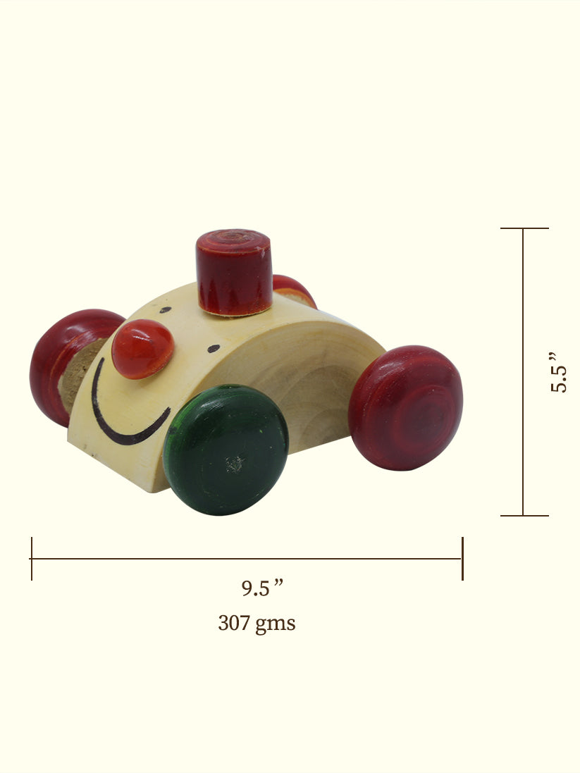 9.5" அகலமான மர மினி கார் பொம்மை