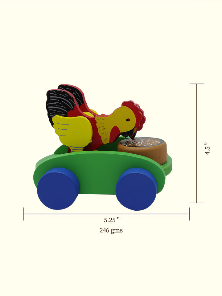 5.25" இரண்டு சிக்கன் புஷ் மற்றும் புல் மர பொம்மை