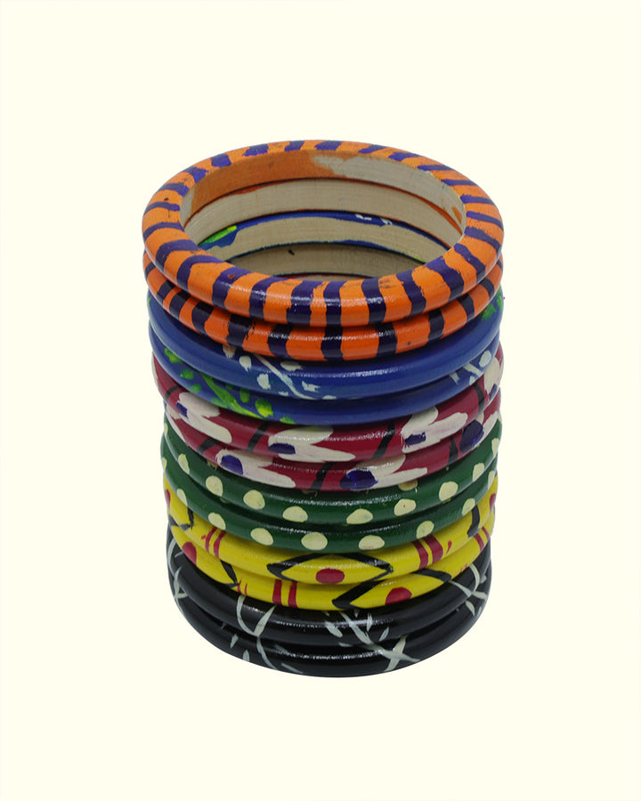 2.75" Wide 1 Dozen of Wooden Bangles