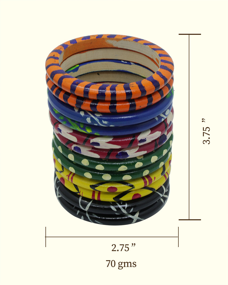 2.75" Wide 1 Dozen of Wooden Bangles