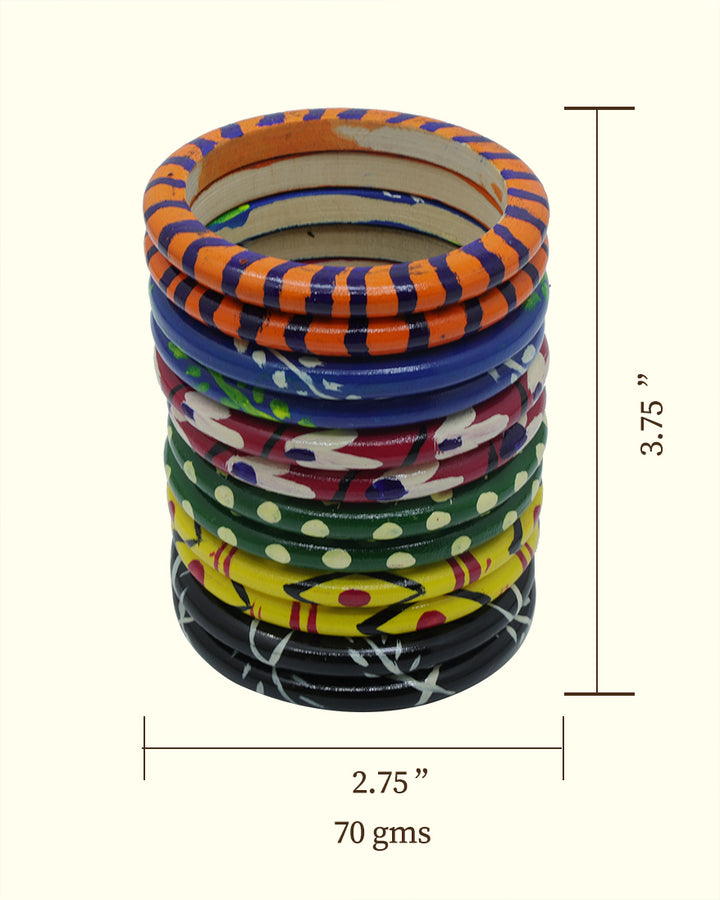 2.75" Wide 1 Dozen of Wooden Bangles