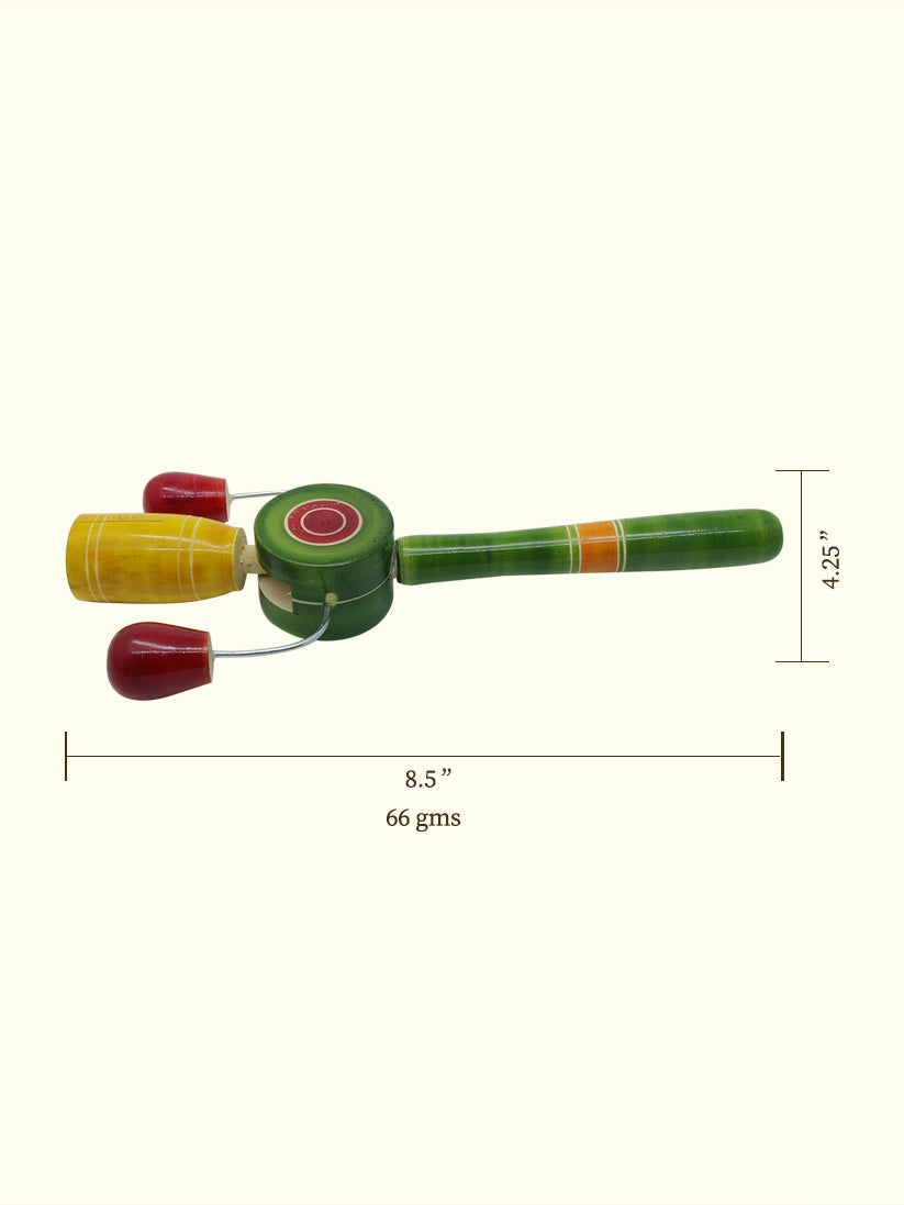 8.5" குழந்தைகளுக்கான மர ராட்டில் பொம்மை