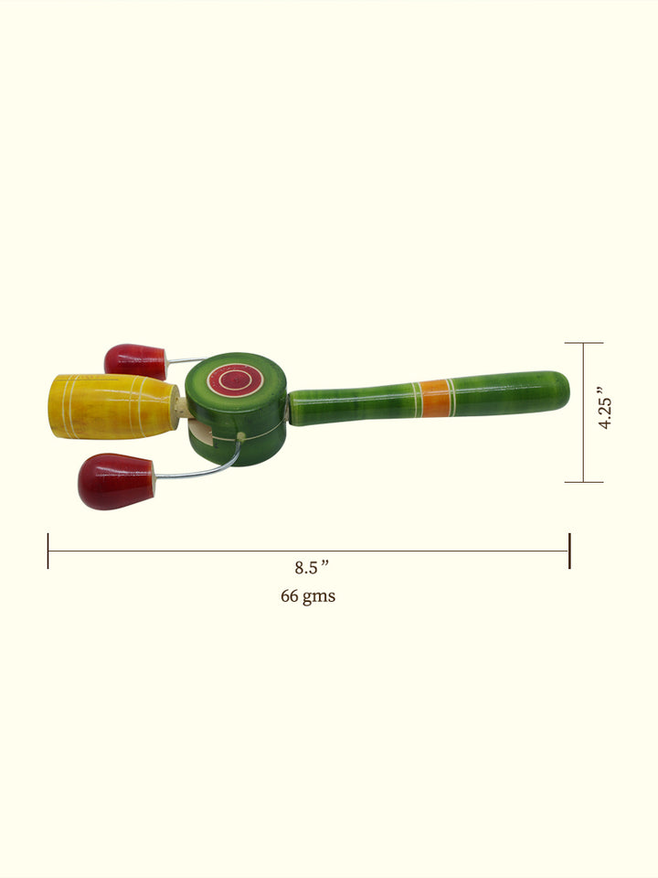 8.5" Wooden Rattle Toy for Kids