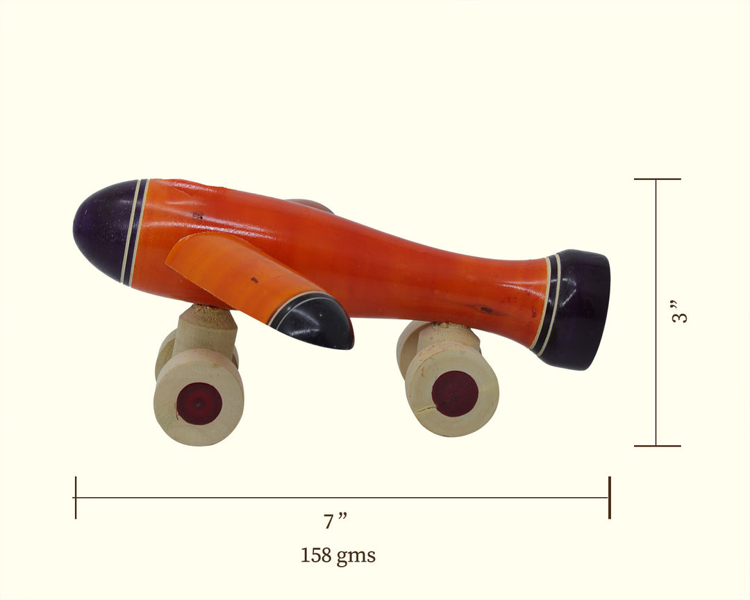పిల్లల కోసం 7" వైడ్ వుడెన్ ఎయిర్‌ప్లేన్ టాయ్