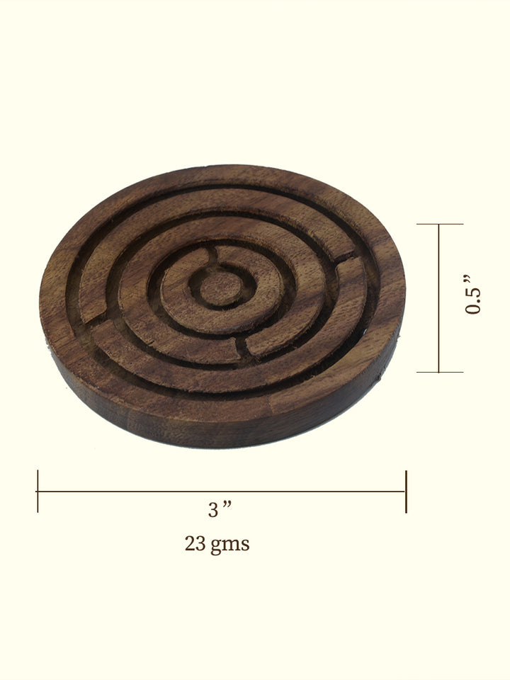 3" பரந்த மூளை டீஸர் புதிர் பந்து பலகை விளையாட்டு (மரம்)