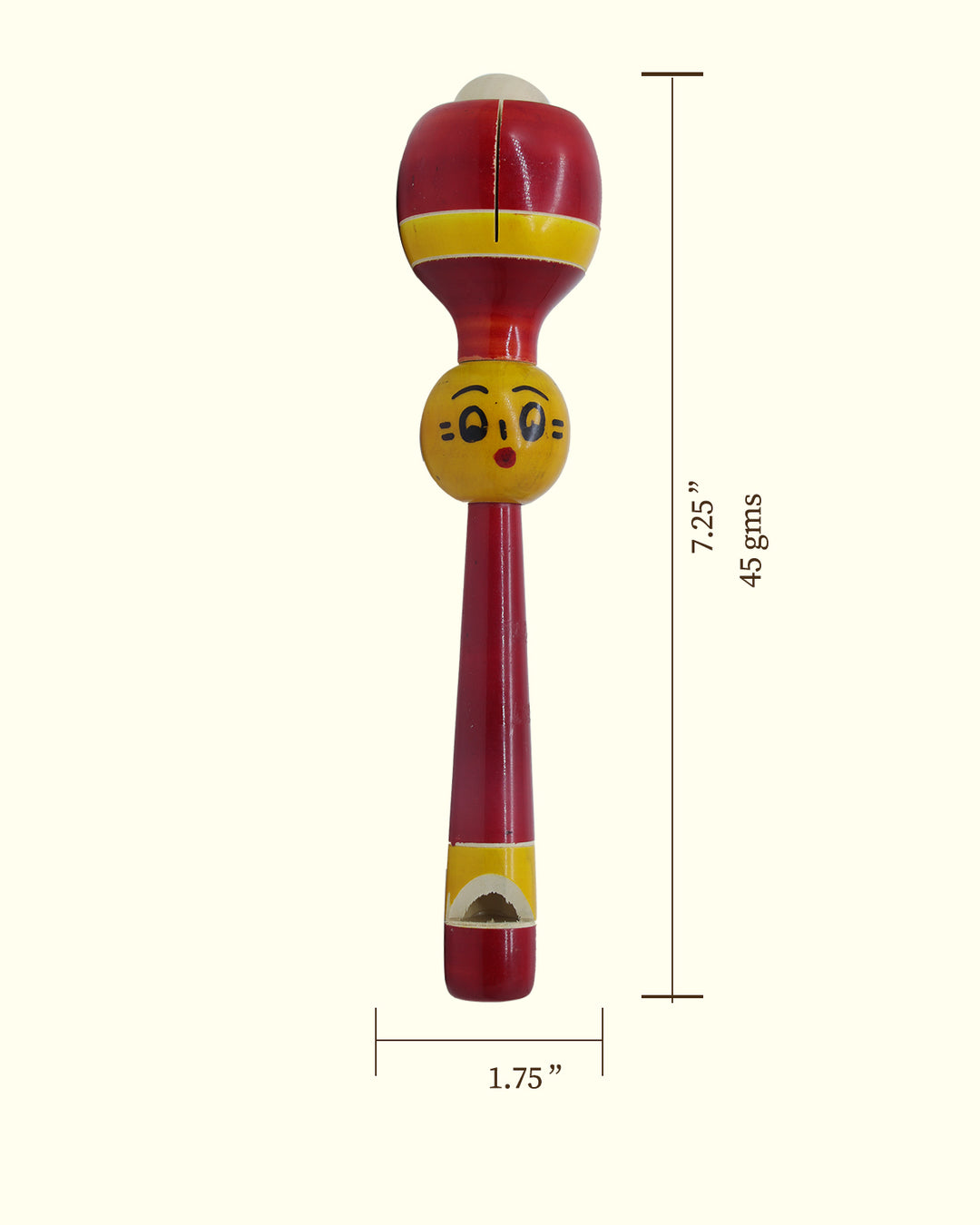 7.25" Joker Whistle Blower (Wooden Toy for Infants)