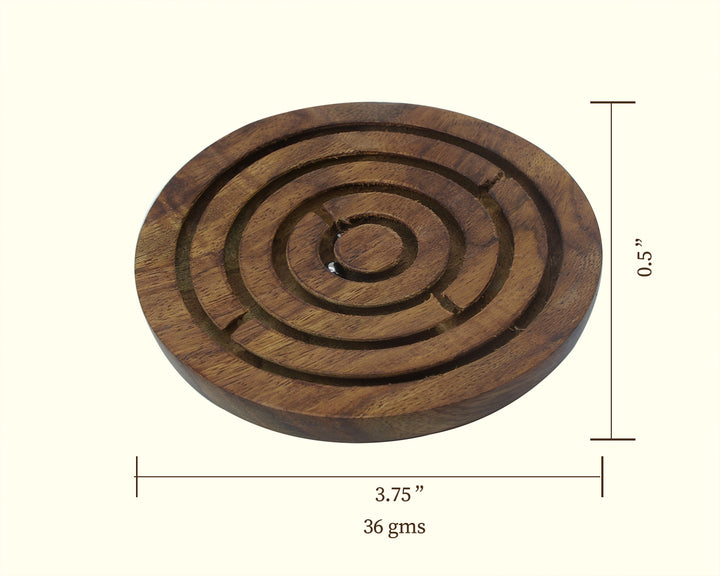 3.75" பரந்த மூளை டீஸர் புதிர் பந்து பலகை விளையாட்டு (மரம்)