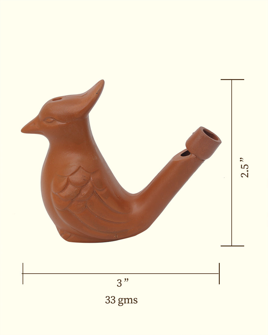 2.5" Clay Bird Water Whistle Toy for Kids