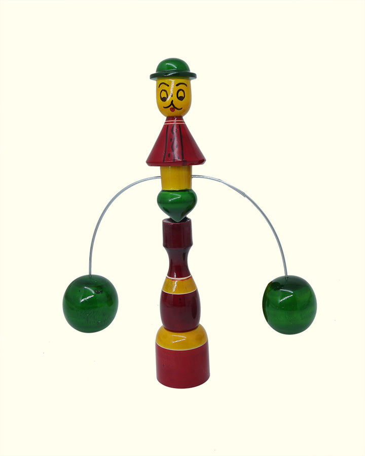 10.5" Wooden Joker Weight Lifting Balancing Toy