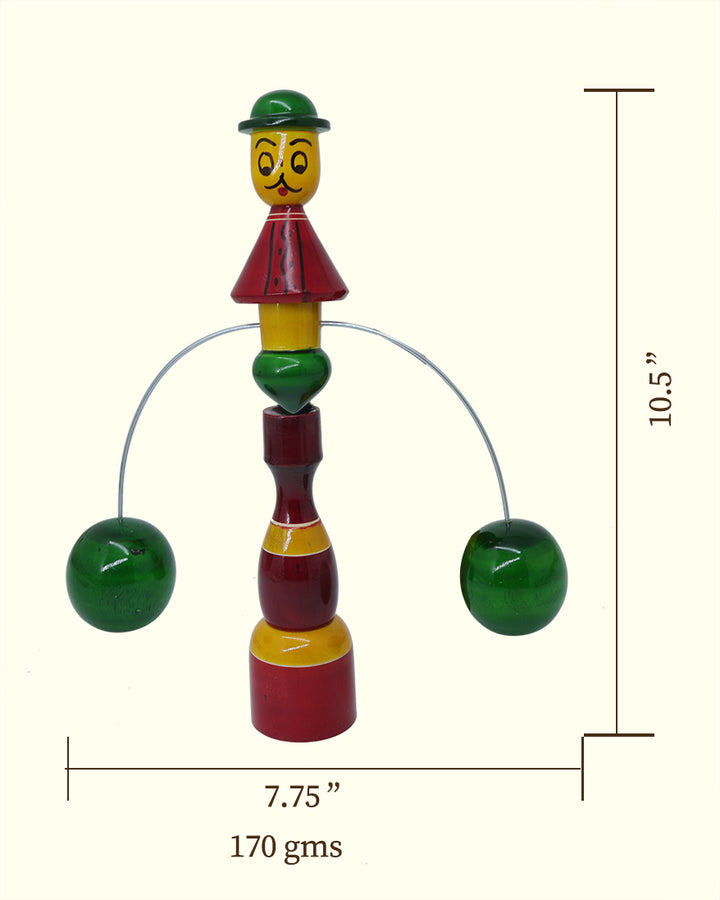 10.5" Wooden Joker Weight Lifting Balancing Toy