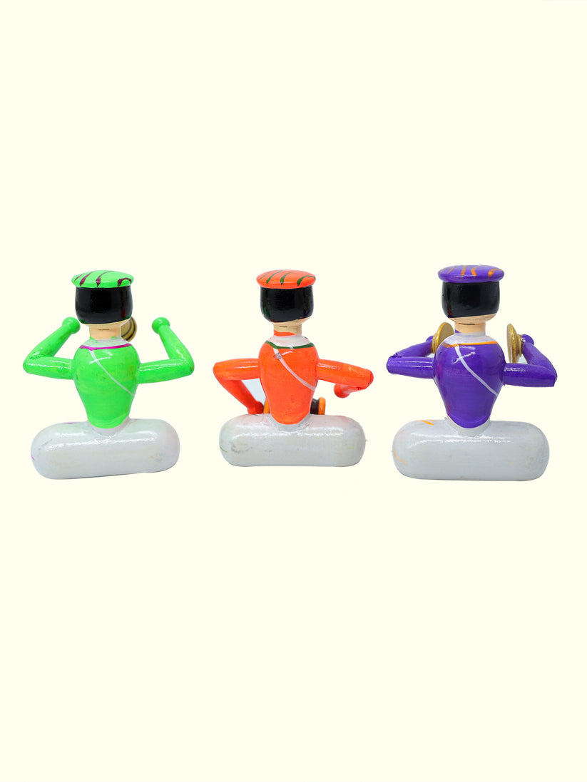 4" Musical Band Set Wooden Peg Dolls for Decorative Showpiece and Gifts