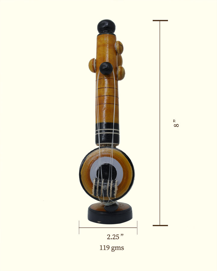 8" Wooden Veena for Home Decoration