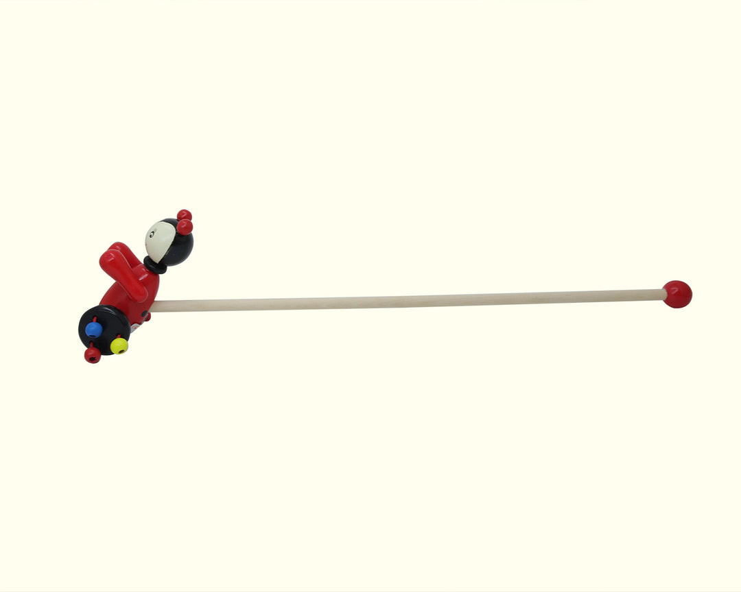 5" Wooden Ladybird Push Along Toy with 18.5" Stick