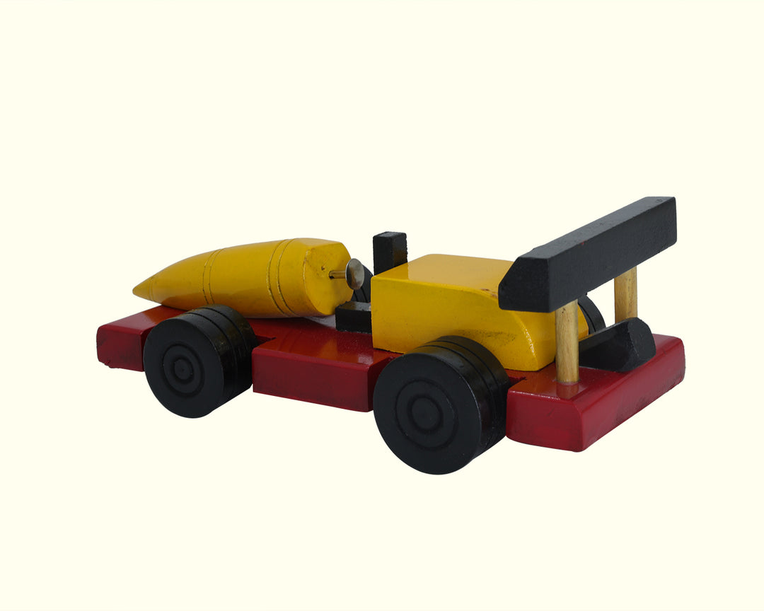 8.5" Wide Wooden Race Car Toy for Kids