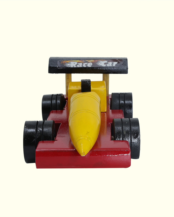 8.5" Wide Wooden Race Car Toy for Kids