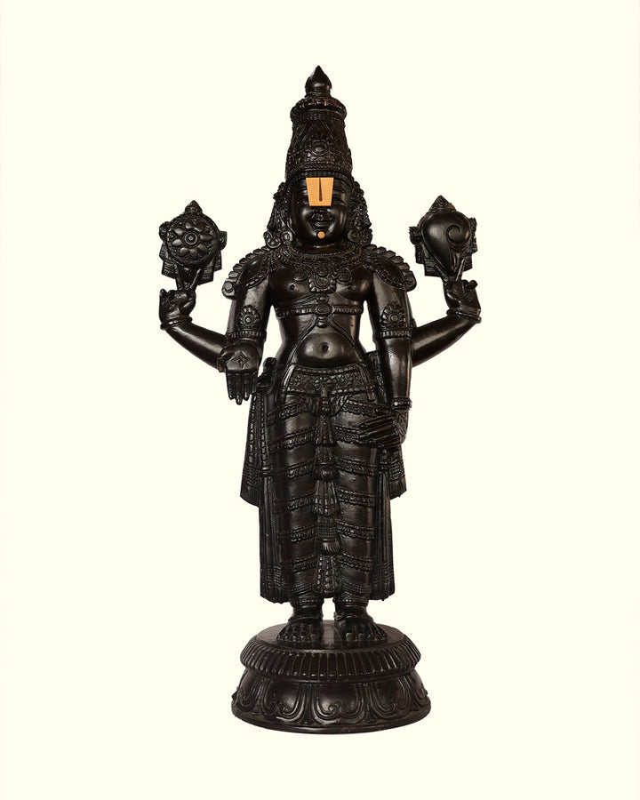 34" Wooden Balaji Statue (Black Colour)