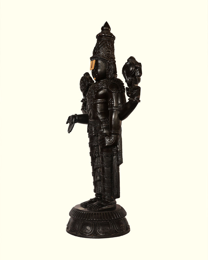 34" Wooden Balaji Statue (Black Colour)