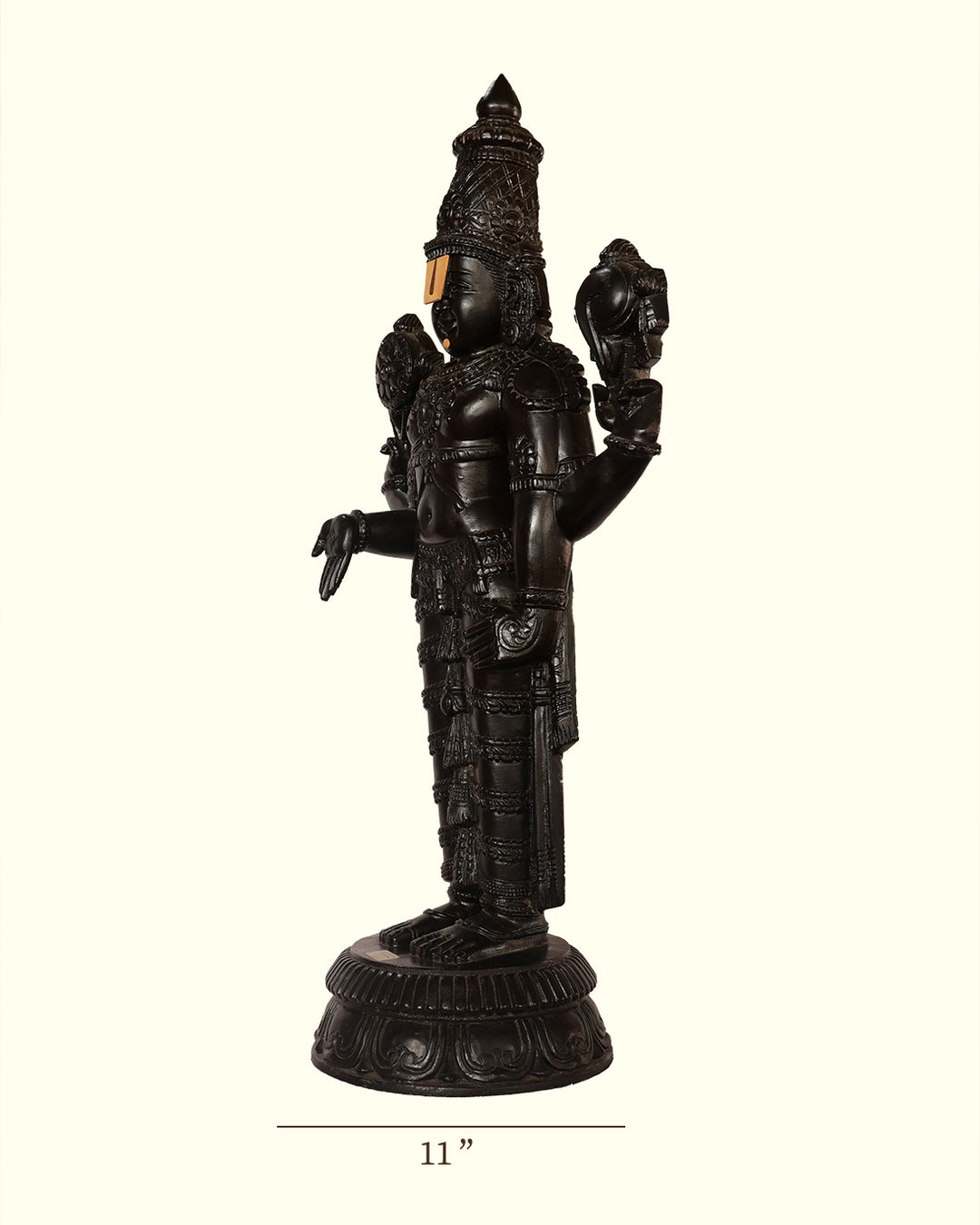 34" Wooden Balaji Statue (Black Colour)