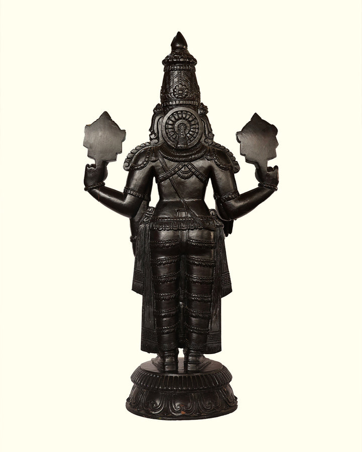 34" Wooden Balaji Statue (Black Colour)