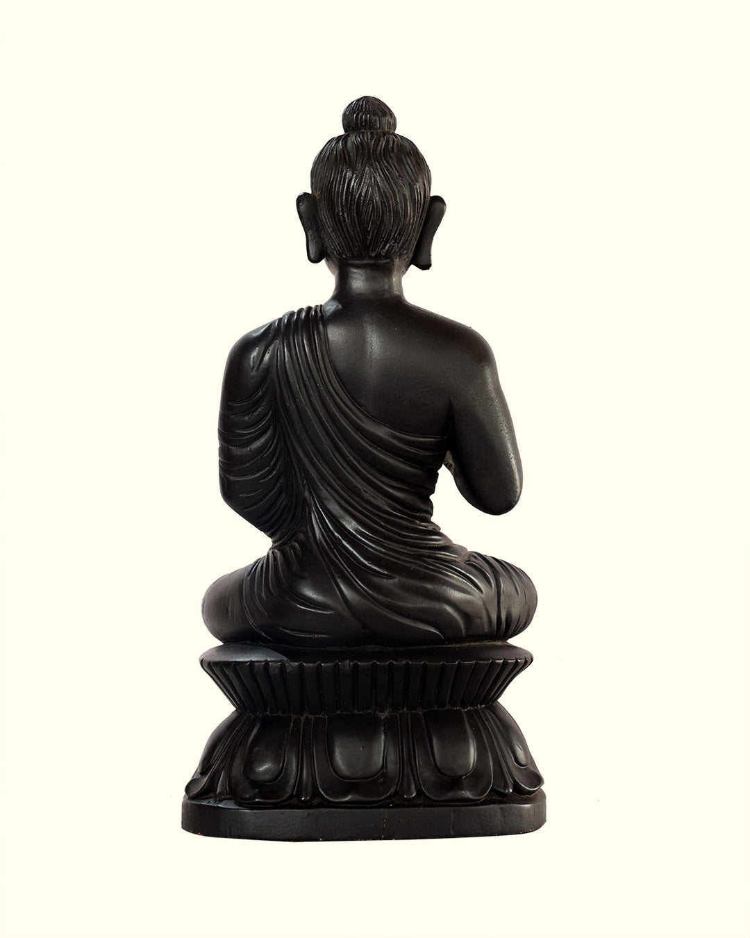 13" Buddha Sitting on Throne Statue (Black Colour)