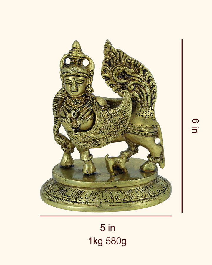 6” Brass Kamadhenu Idol