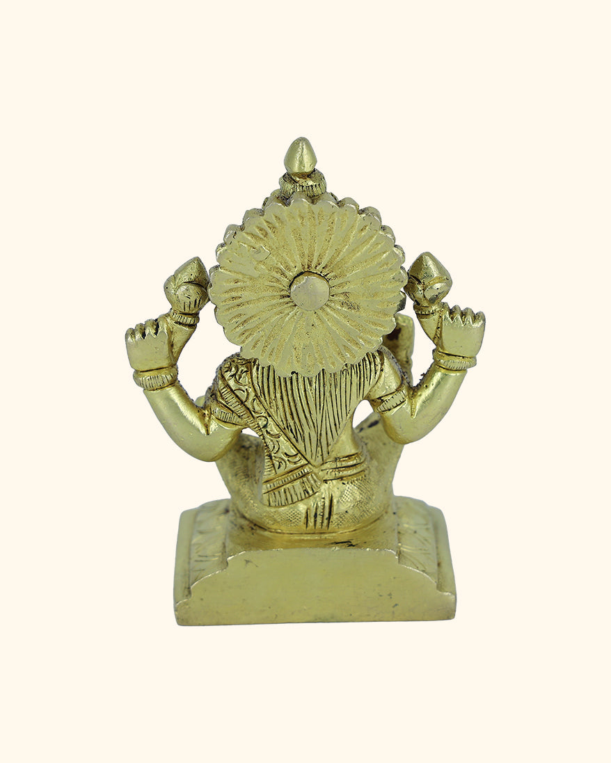 4” Brass Square Base Lakshmi Idol