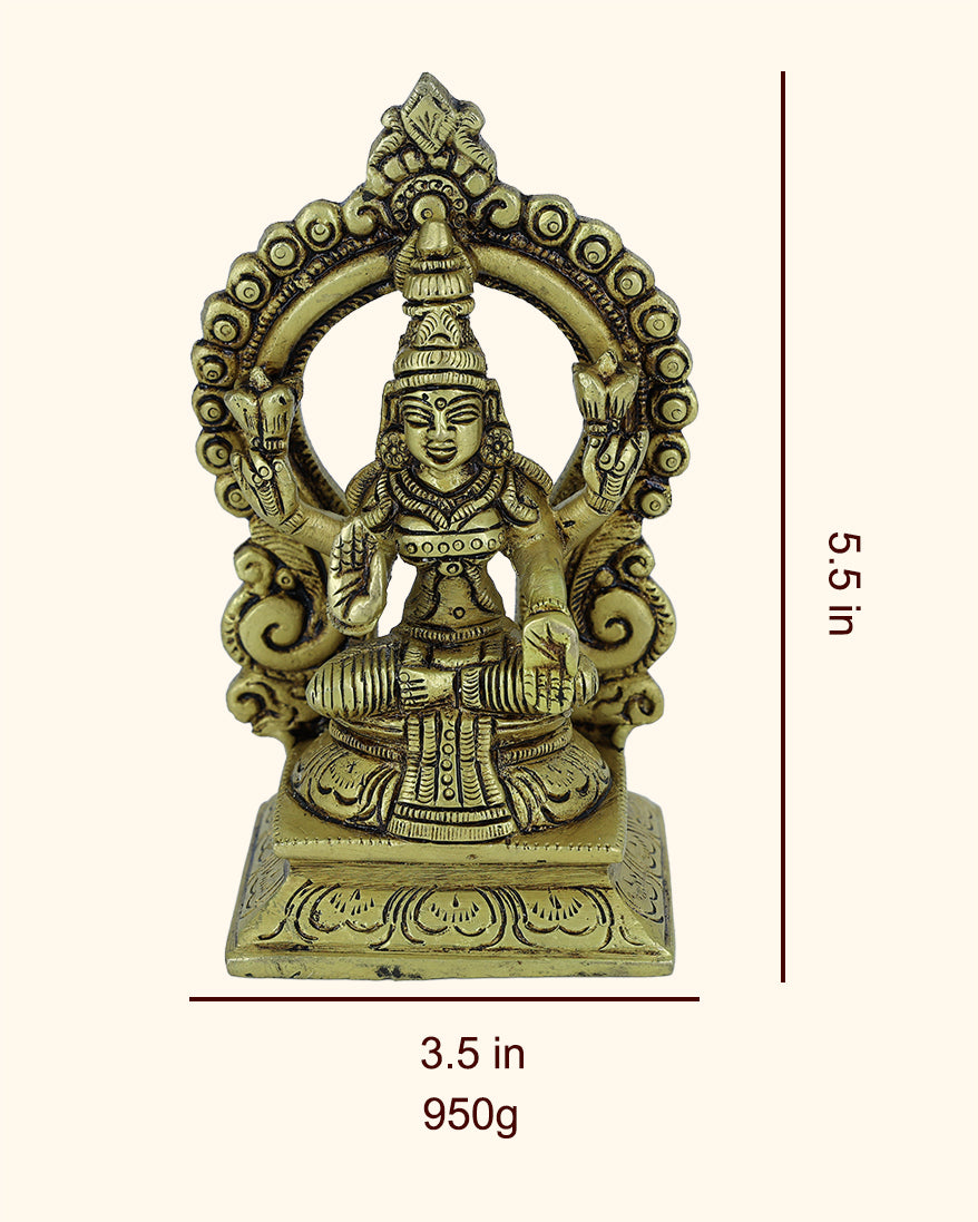 5.5” Divine Brass Arch Lakshmi Idol