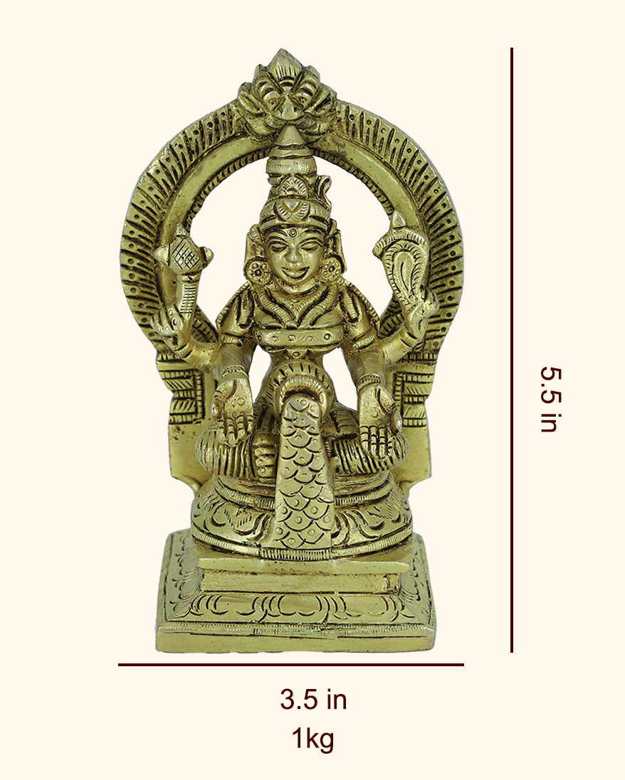 5.5” Brass Arch Dhanalakshmi Idol