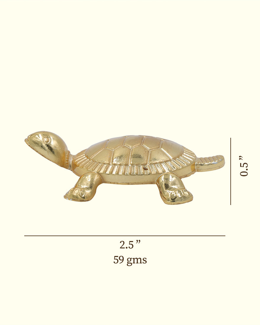 2.5" Wide Brass Vastu Tortoise