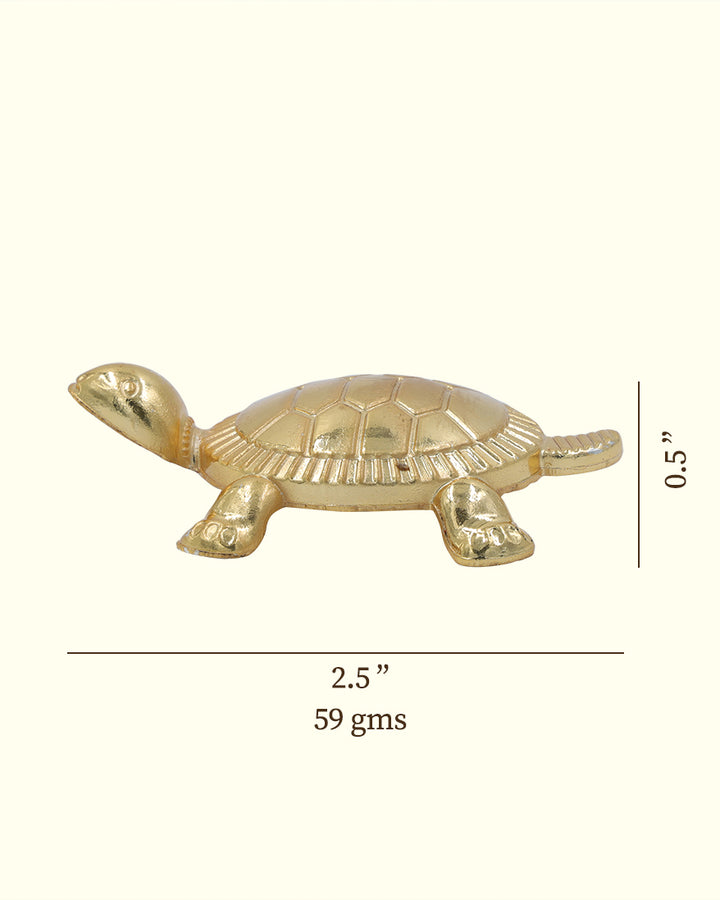 2.5" Wide Brass Vastu Tortoise