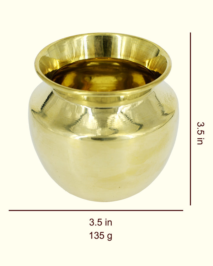 3.5”  Golden Elegance Brass Chombu