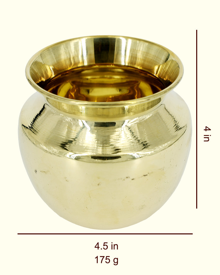 4.5”  Golden Elegance Brass Chombu