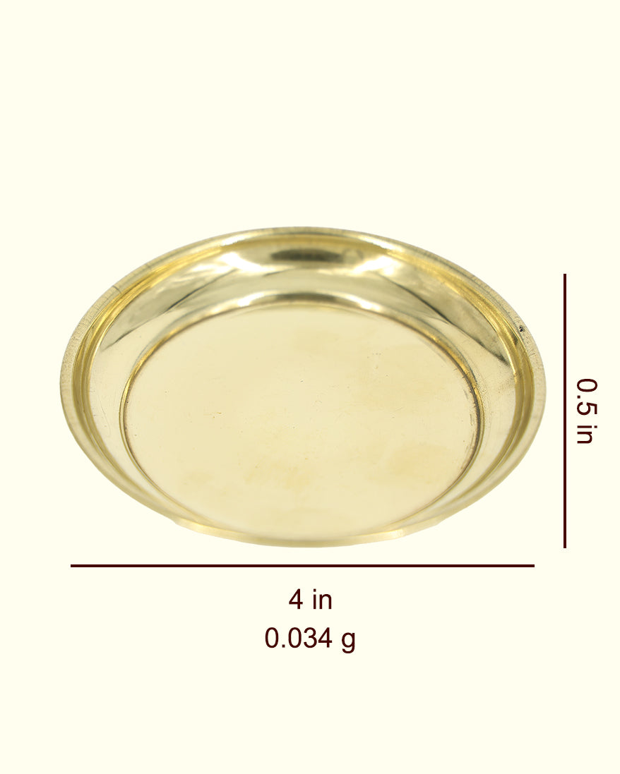 4” Delicate Brass Plain Alva Plate