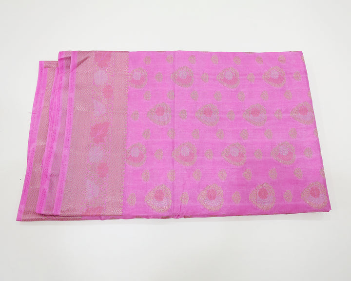 Tussar Mix Saree With Silver, Gold, And Copper Zari Leaf With Floral Designs, Adorned With Leaf Butta