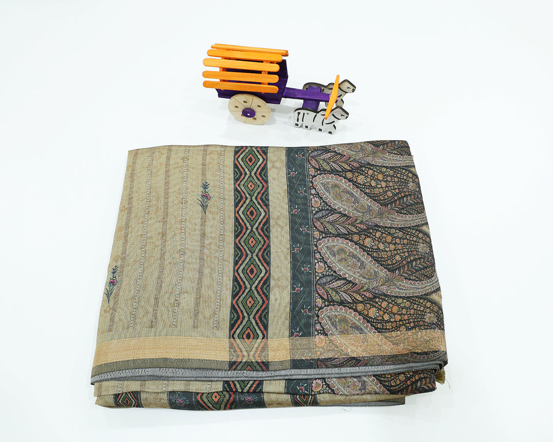 Chanderi Semi Silk Saree With Floral Butta Designs, Running Blouse And Pallu Tassels