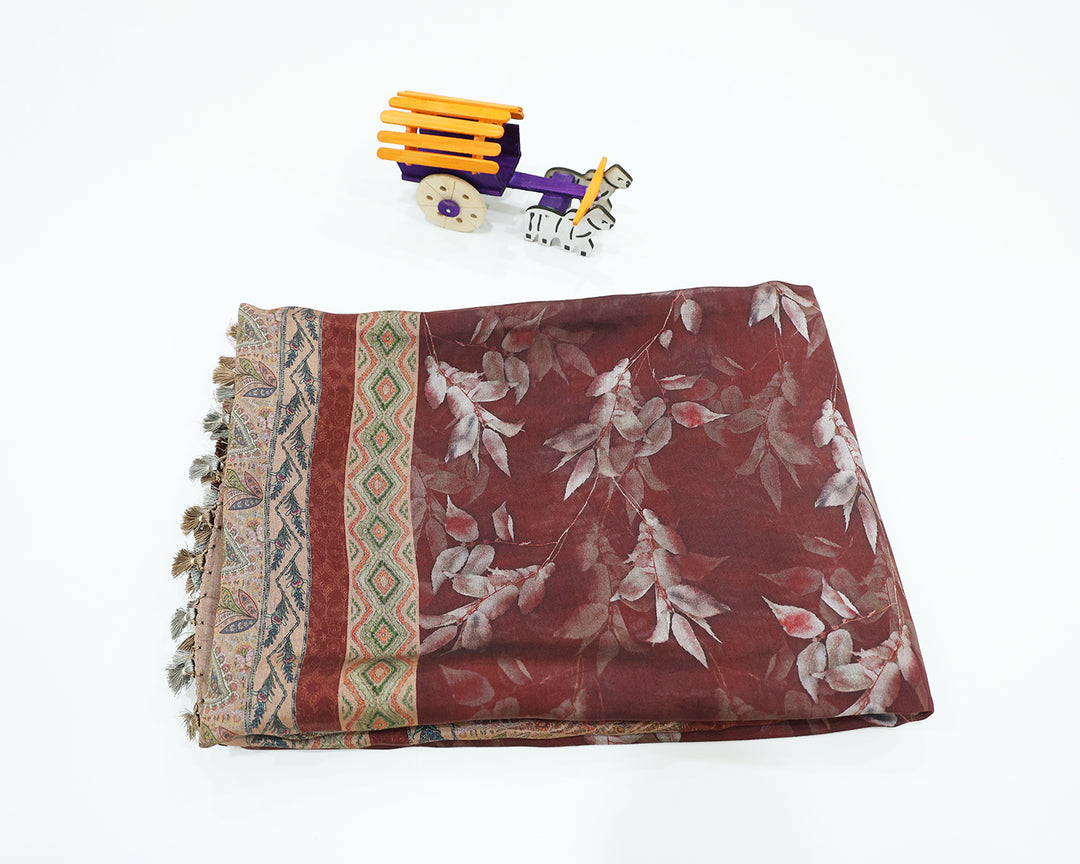 Chanderi Semi Soft Silk Saree With Floral Designs, Running Blouse And Pallu Tassels