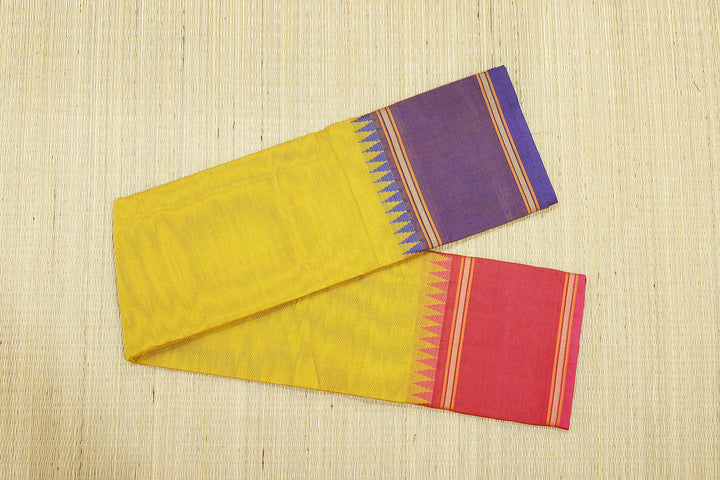 Kanchi Cotton Saree with Jacquard Border – Elegant Plain Weave